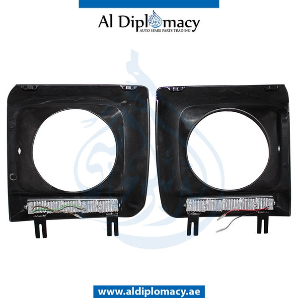 HEADLIGHT Cover, Black, 63 Style, SET for Mercedes-Benz G Class W463 (1992-2022) models, Part Number T-4638840174/0274-BK