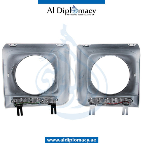 HEADLIGHT Cover, White, 63 Style, SET for Mercedes-Benz G Class W463 (1992-2022) models, Part Number T-4638840174/0274-WH