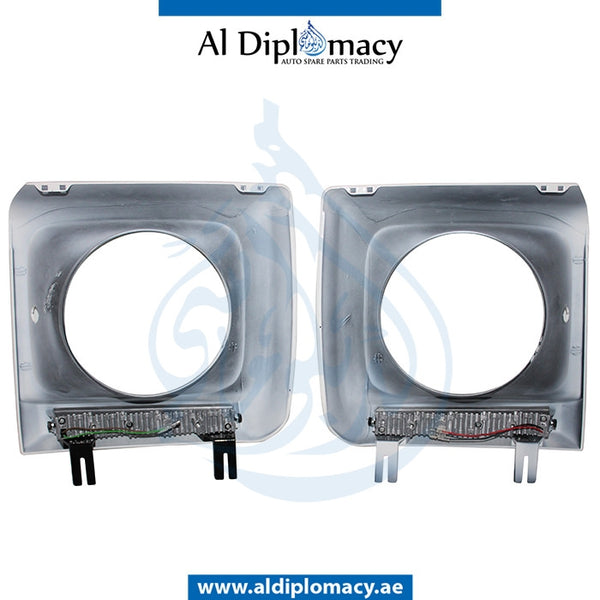 HEADLIGHT Cover, White, 63 Style, SET for Mercedes-Benz G Class W463 (1992-2022) models, Part Number T-4638840174/0274-WH