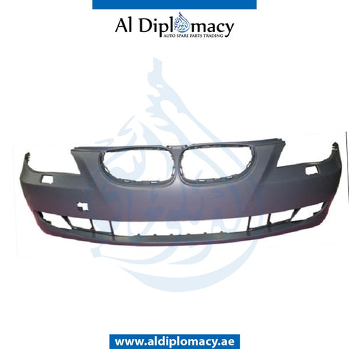 Front Bumper, WITHOUT SENSOR Hole, WITH WIPER HOLE for BMW 5 Series E60 (2004-2010) models, Part Number T-51117178076