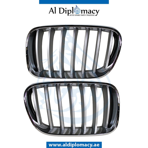 SHOW Grille, Chrome, SET for BMW X3 Series F25 (2010-2017) models, Part Number T-51117237421+T-51117237422