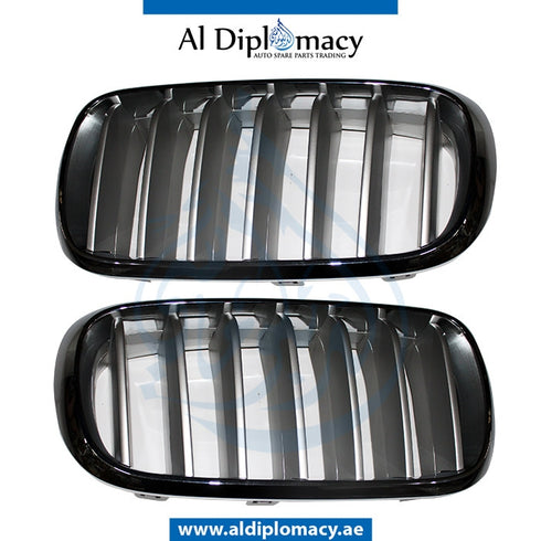 SHOW Grille, Chrome, SET for BMW X5 Series F15 (2013-2018) models, Part Number T-51117303107+T-51117303108
