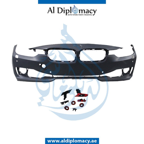 Front Bumper, WITH Sensor, Wiper, AND CAMERA HOLE for BMW 3 Series F30 (2011-2015) models, Part Number T-51117327272