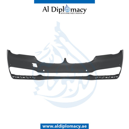 Front Bumper, WITH SENSOR AND WIPER Hole, COMPLETE for BMW 7 Series G11 (2015) models, Part Number T-51117402816