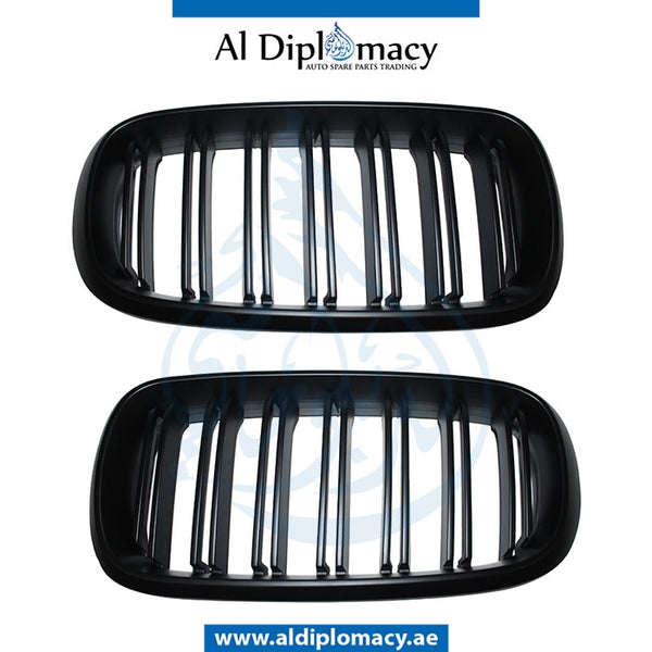 SHOW Grille, MATT Black, 2 Lines, M Look, SET for BMW X5 Series F15 (2013-2018) models, Part Number T-51118056323/324-MATT BK