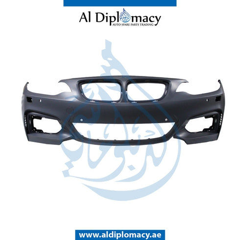 Front Bumper, WITH SENSOR AND WIPER Hole, M Look, COMPLETE for BMW 2 Series F22 (2017-2021) models