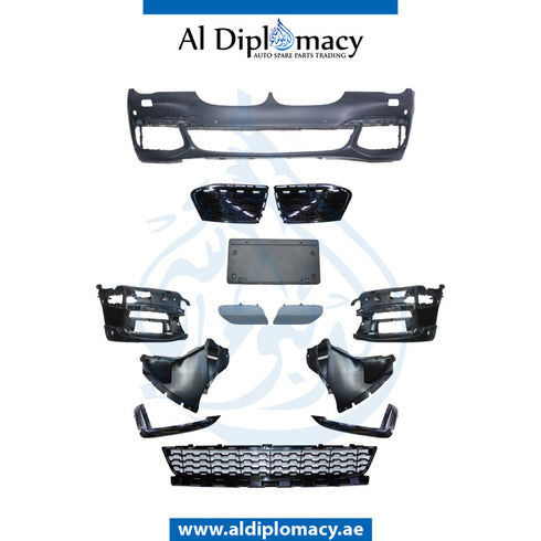 Front Bumper, WITH SENSOR AND WIPER Hole, M PERFORMANCE for BMW 7 Series G11 (2015) models, Part Number T-51118064752 (M-TYPE)