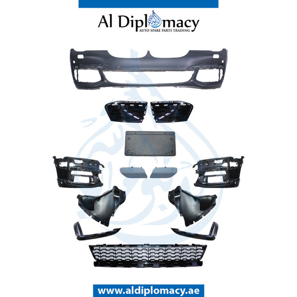 Front Bumper, WITH SENSOR AND WIPER Hole, M PERFORMANCE for BMW 7 Series G11 (2015) models, Part Number T-51118064752 (M-TYPE)