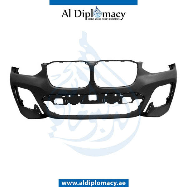Front Bumper, WITHOUT SENSOR Hole, M STYLE for BMW X3 Series G01 (2017-2021) models, Part Number T-51118091988