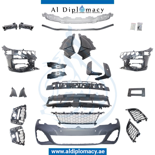 Front Bumper, WITH SENSOR Hole, M-tec, COMPLETE for BMW 3 Series G20 (2018-2022) models, Part Number T-51118099895-CO