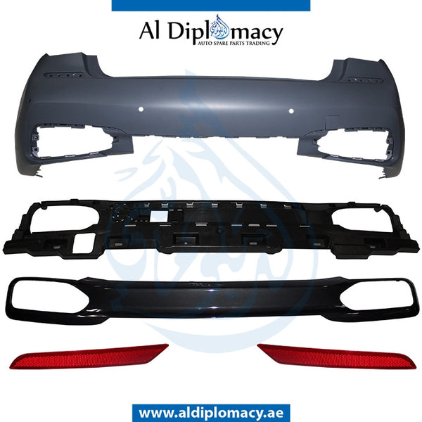 Rear Bumper, WITH SENSOR Hole, Complete, M-tec for BMW 7 Series G11 (2015) models, Part Number T-51128064760-CO