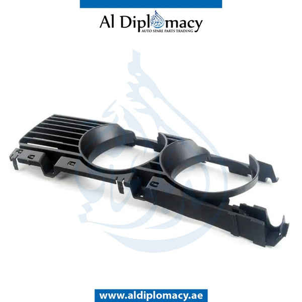 Left HEADLIGHT GRILLE for BMW 5 Series E34 (1987-1996) models, Part Number T-51131944137
