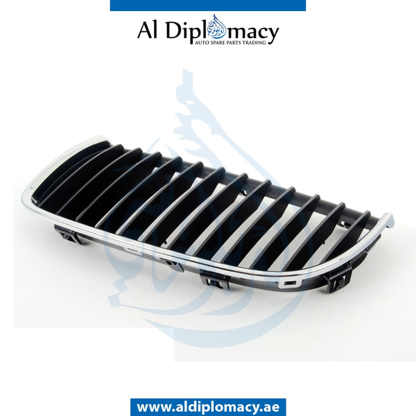 Left SHOW GRILLE WITH CHROME FRAME for BMW 3 Series E90 (2005-2011) models, Part Number T-51137120007