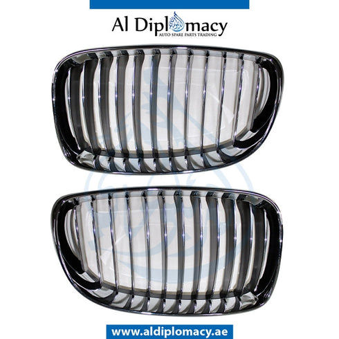 SHOW Grille, CHROME & Black, SET for BMW 1 Series E81 (2007-2011) models, Part Number T-51137179655+T-51137179656
