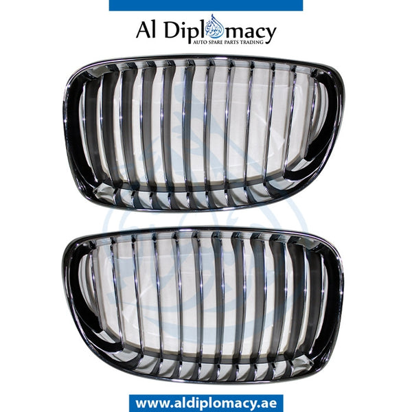 SHOW Grille, CHROME & Black, SET for BMW 1 Series E81 (2007-2011) models, Part Number T-51137179655+T-51137179656