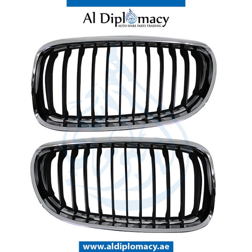 SHOW Grille, CHROME Black, SET for BMW 3 Series E90 (2005-2011) models, Part Number T-51137201967+T-51137201968