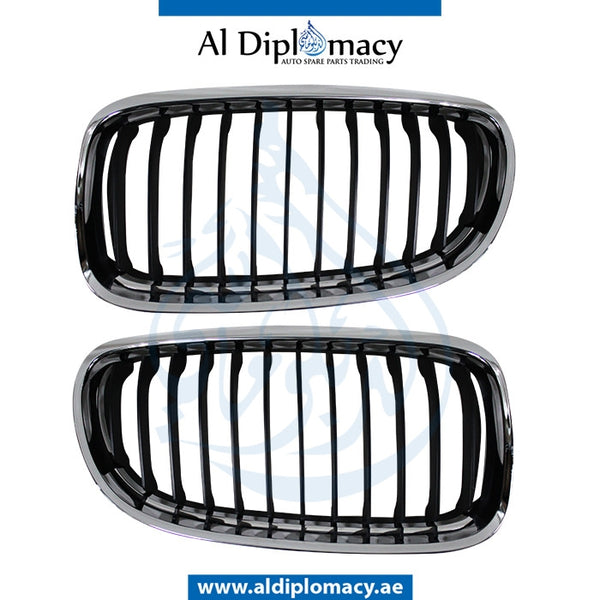 SHOW Grille, CHROME Black, SET for BMW 3 Series E90 (2005-2011) models, Part Number T-51137201967+T-51137201968