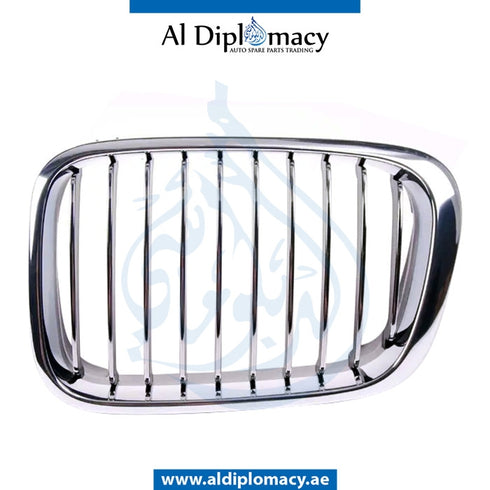 Left SHOW Grille, CHROME for BMW 3 Series E46 (1998-2005) models, Part Number T-51138208489