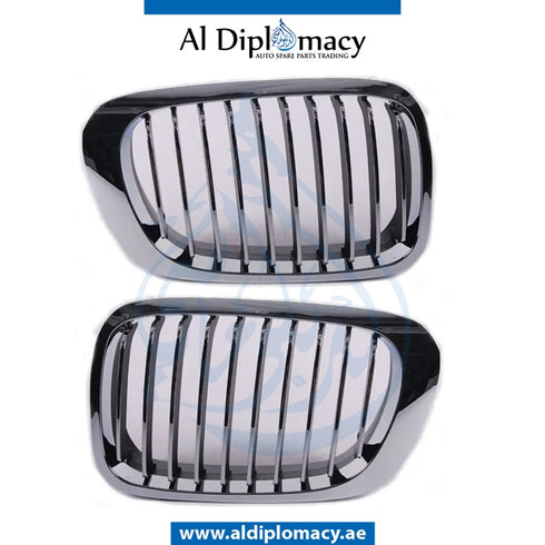 SHOW Grille, Chrome, SET for BMW 3 Series E46 (1998-2005) models, Part Number T-51138208685+T-51138208686
