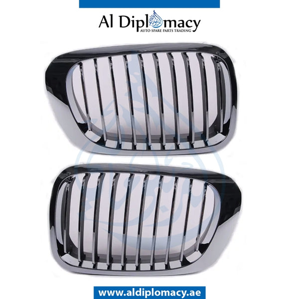 SHOW Grille, Chrome, SET for BMW 3 Series E46 (1998-2005) models, Part Number T-51138208685+T-51138208686