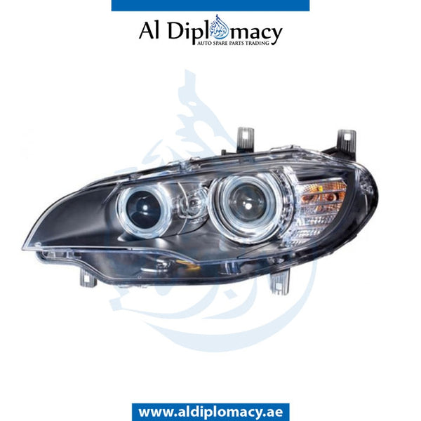 Left Headlight, ADAPTIVE Xenon, EMPTY for BMW X5 Series E70 (2006-2013) models, Part Number T-63117287013