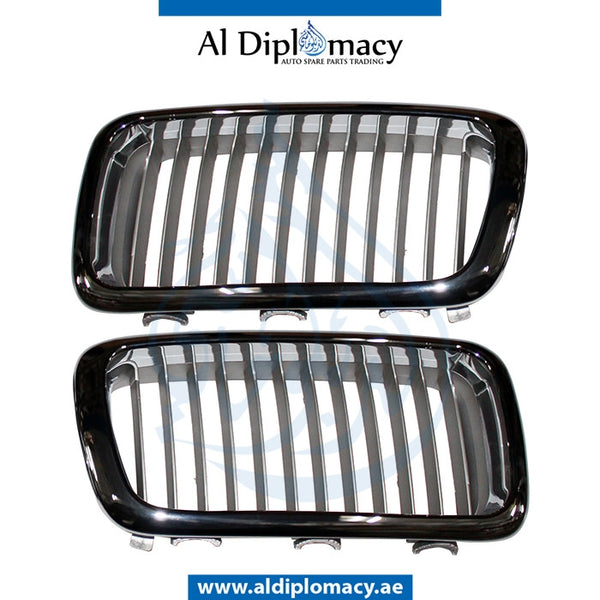 SHOW Grille, Silver, SET for BMW 7 Series E38 (1995-2001) models, Part Number T-E38GRILL-SL
