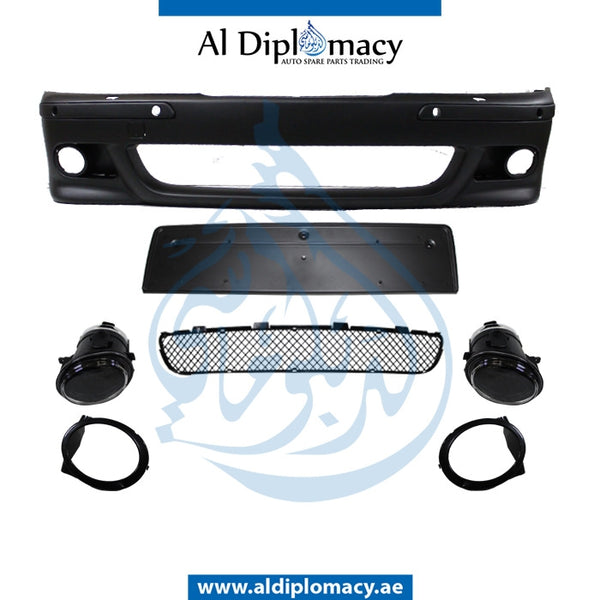 Front Bumper, WITH SENSOR AND WIPER Hole, M5 for BMW 5 Series E39 (1995-2003) models, Part Number T-E39FB(M5)+S+W