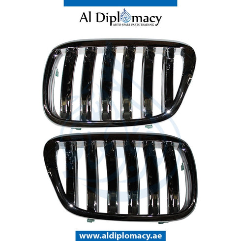 SHOW Grille, Chrome, Set, X5 STYLE for BMW 5 Series E39 (1995-2003) models, Part Number T-E39GRILL-CHROME(SET)