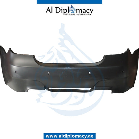 Rear Bumper, WITH SENSOR Hole, DOUBLE EXHAUST Type, M5 for BMW 5 Series E60 (2004-2010) models, Part Number T-E60RB(M5)-04+S-DOUBLEEXHAUST