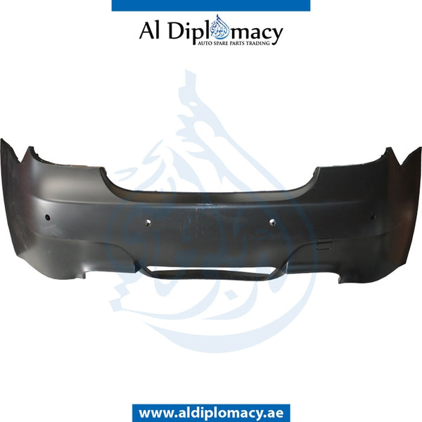 Rear Bumper, WITH SENSOR Hole, DOUBLE EXHAUST Type, M5 for BMW 5 Series E60 (2004-2010) models, Part Number T-E60RB(M5)-04+S-DOUBLEEXHAUST