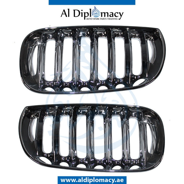 SHOW Grille, FULL Chrome, SET for BMW X3 Series E83 (2003-2006) models, Part Number T-E83GRILL-CHROME(ST)