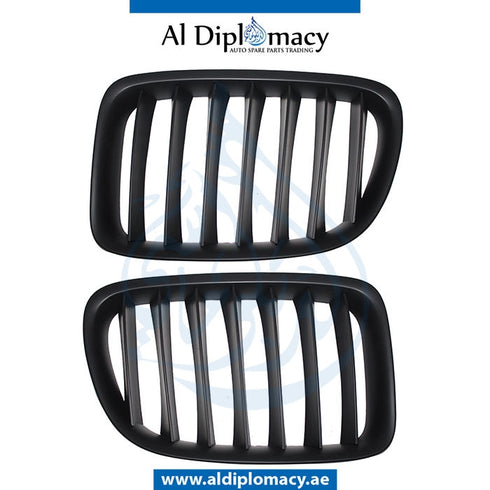 SHOW Grille, FULL BLACK Matt, SET for BMW X1 Series E84 (2012-2015) models, Part Number T-E84GRILL-BK 12-(SET)MATT