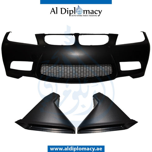 Front Bumper, WITH SENSOR Hole, M3 LOOK for BMW 3 Series E90 (2005-2011) models, Part Number T-E90LCI-FB(M3)+S-W