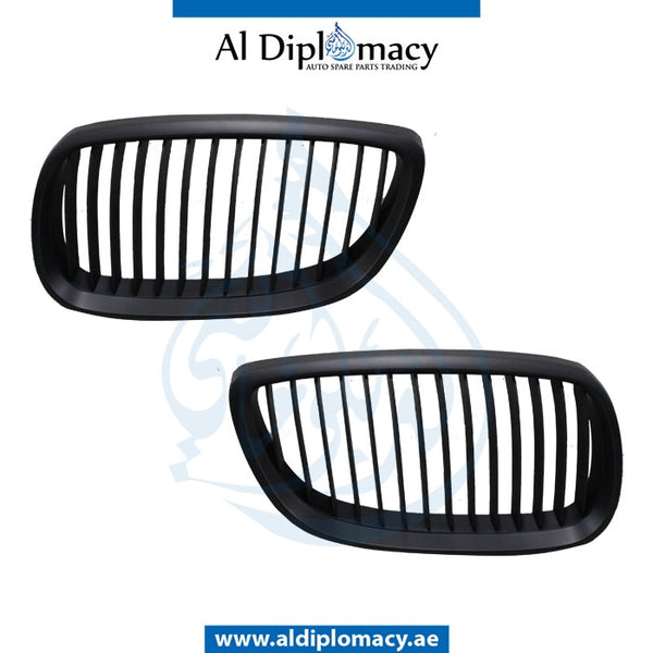 SHOW Grille, FULL Black, SET for BMW 3 Series E92 (2005-2013) models, Part Number T-E92GRILL-BK 06-10(SET)