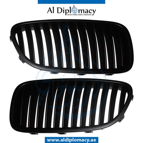 SHOW Grille, Black, SET for BMW 5 Series F10 (2010-2016) models, Part Number T-F10GRILL-BK(SET)