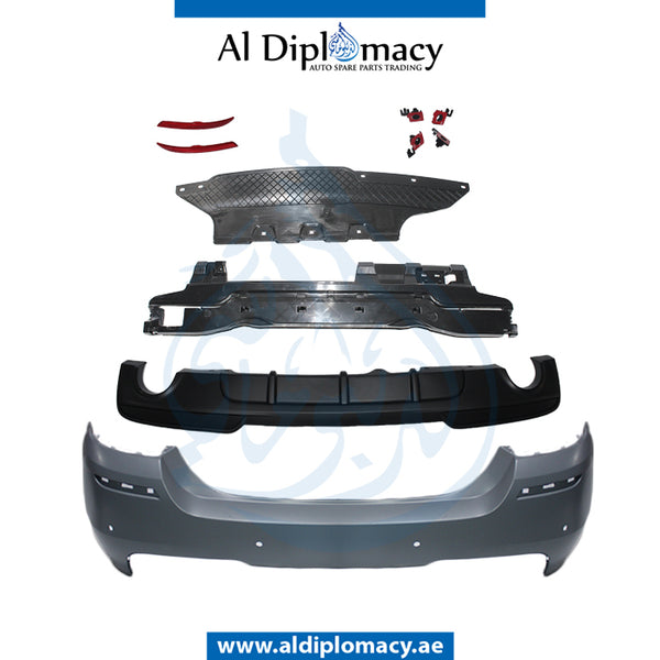 Rear Bumper, WITH SENSOR Hole, M Performance, TWO SINGLE EXHAUST TYPE for BMW 5 Series F10 (2013-2016) models, Part Number T-F10LCI RB(M PERFORMANCE)+S-TWO SINGLE EXHAUST