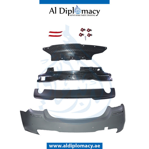 Rear Bumper, WITH SENSOR Hole, M TECH Look, TWO SINGLE EXHUAST TYPE for BMW 5 Series F10 (2010-2016) models, Part Number T-F10RB(M-TEC)+S+TWO SINGLE EXHUS