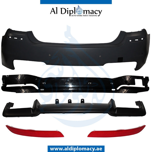 Rear Bumper, WITH SENSOR Hole, DOUBLE EXHAUST Type, M5 for BMW 5 Series F10 (2010-2016) models, Part Number T-F10RB(M5)+S+DOUBLE EHXAUST
