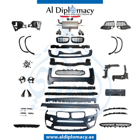 Front Rear X5 F15 M BODYKIT 2014 Complete. Bumper, Bumpper, SIDE Skirt, WHEEL Arch, AND EXHAUST for BMW X5 Series F15 (2013-2018) models, Part Number T-F15-X5M BODY KIT 2014-CO