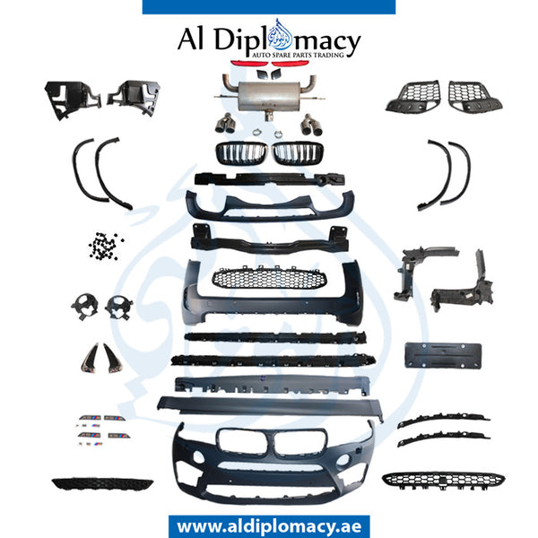 Front Rear X5 F15 M BODYKIT 2014 Complete. Bumper, Bumpper, SIDE Skirt, WHEEL Arch, AND EXHAUST for BMW X5 Series F15 (2013-2018) models, Part Number T-F15-X5M BODY KIT 2014-CO