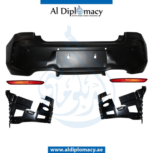 Rear Bumper, WITH SENSOR AND WIPER Hole, M Style, COMPLETE for BMW 1 Series F20 (2011-2015) models, Part Number T-F21/F20RB(M STYLE)+S+W