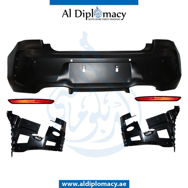 Rear Bumper, WITH SENSOR AND WIPER Hole, M Style, COMPLETE for BMW 1 Series F20 (2011-2015) models, Part Number T-F21/F20RB(M STYLE)+S+W