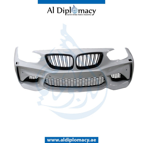 Front Bumper, WITH SENSOR AND WIPER Hole, WITH SHOW Grille, M LOOK for BMW 1 Series F20 (2011-2015) models