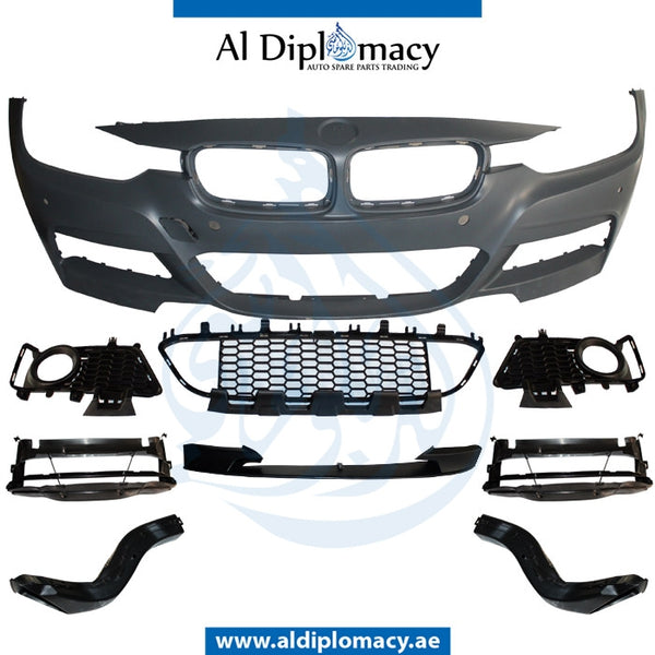Front Bumper, WITH SENSOR Hole, M PERFORMANCE LOOK for BMW 3 Series F30 (2011-2015) models, Part Number T-F30FB(M-PER)+S-W