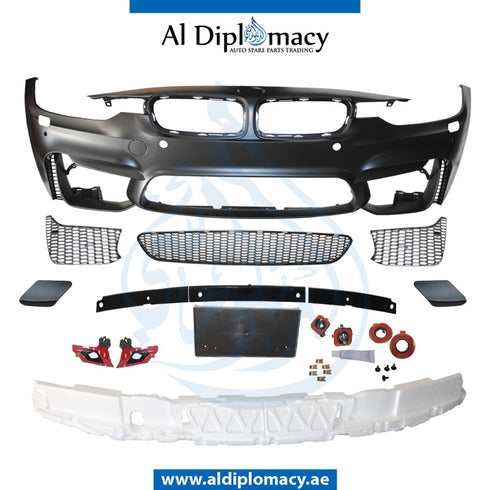 Front Bumper, WITH SENSOR AND WIPER Hole, M3 STYLE for BMW 3 Series F30 (2011-2015) models