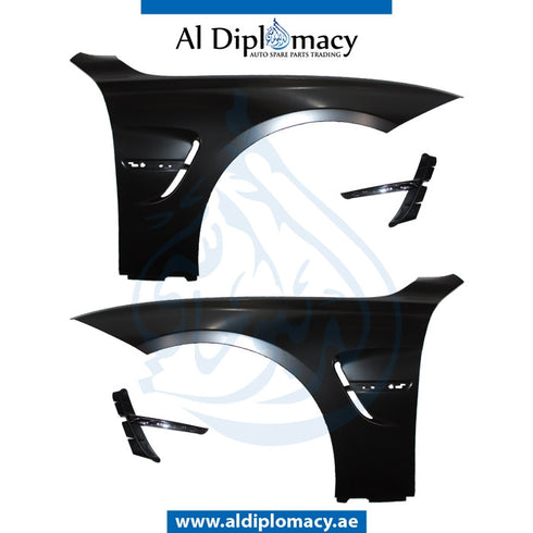 Front Fender, Chrome, M3 Look, SET for BMW 3 Series F30 (2011-2015) models