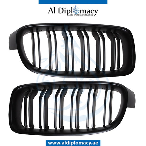 SHOW Grille, FULL BLACK Matt, M3 LOOK for BMW 3 Series F30 (2011-2015) models, Part Number T-F30GRILLE-BK MATE-(M3)(SET)