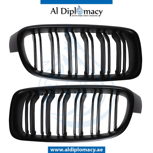SHOW Grille, FULL BLACK Matt, M3 LOOK for BMW 3 Series F30 (2011-2015) models, Part Number T-F30GRILLE-BK MATE-(M3)(SET)