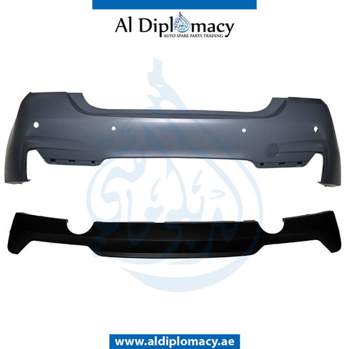 Rear Bumber, WITH SENSOR Hole, M-tec, TWO SINGLE EXHAUST TYPE for BMW 4 Series F32 (2013-2017) models, Part Number T-F32/F33/F36RB(M-TEC)+S-TWO SINGLE EXHAUST