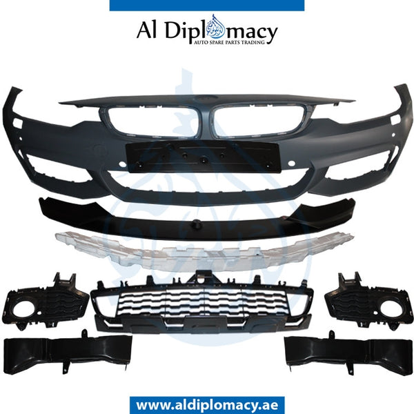 Front Bumper, WITH SENSOR AND WIPER Hole, M PERFORMANCE LOOK for BMW 4 Series F32 (2013-2017) models, Part Number T-F32/F33/F36FB(M-PER)+S+W